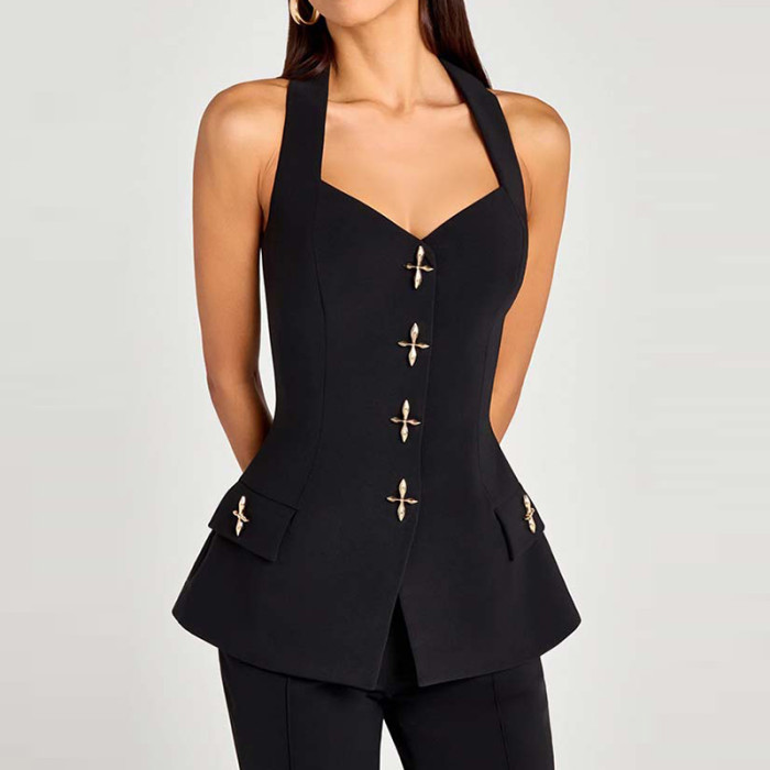 Fall New Office Lady Solid Color Outfits Elegant Long Sleeve V-neck Coat And Wide Leg Pants Sets Fashion Casual Slim Women's Set