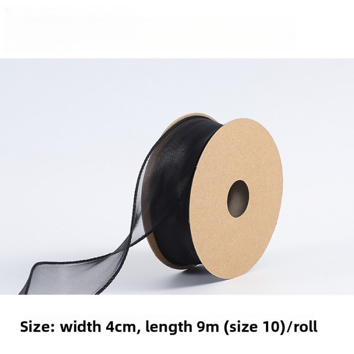 Practical and Versatile Plain Fishtail Yarn Ribbon Solid-color Floral Tie Bow Trendy Wavy Satin Ribbon Fresh Flowers