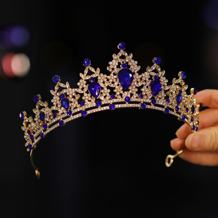 Bridal Headwear - A Golden Lady Fashion Wedding Crown, Rhinestone Classic Princess Tiaras