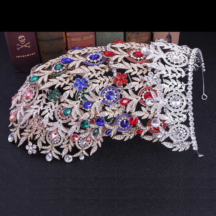 Water-Drop Crystal Rhinestone Large Bridal Tiaras and Crowns Headpiece Pageant Hair Jewelry Weddibg Hair Piece Accessories VL