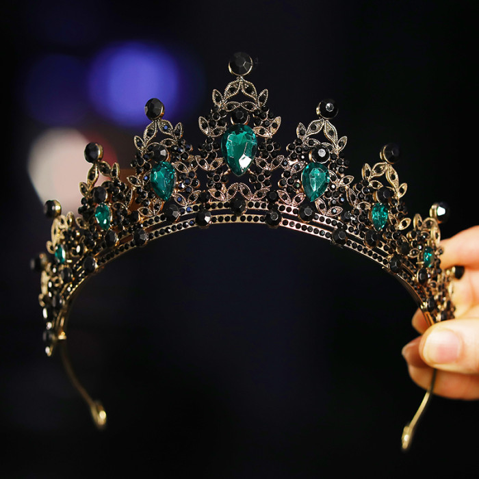 Bridal Headwear - A Golden Lady Fashion Wedding Crown, Rhinestone Classic Princess Tiaras