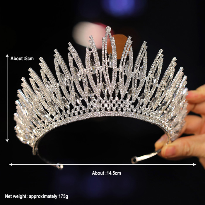 Bridal Headdress with a Red Ladies High End Prom Crown Classic Tiaras