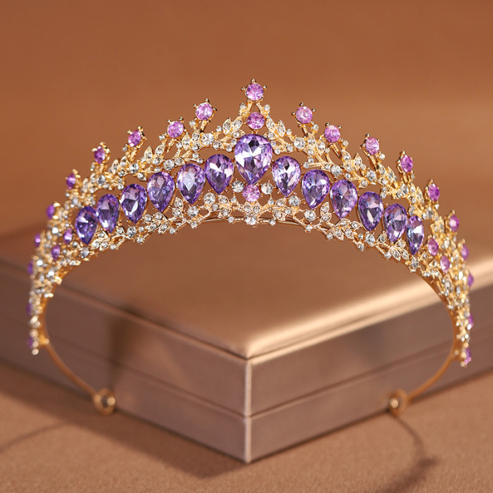 Trendy Silver Color Rhinestone Crystal Queen Big Crown Bridal Wedding Tiara Women Beauty pageant Bridal Hair Accessories Jewelry