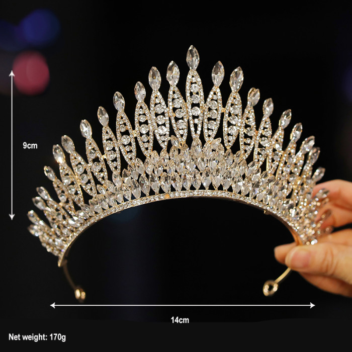 Bridal Headdress with a Red Ladies High End Prom Crown Classic Tiaras