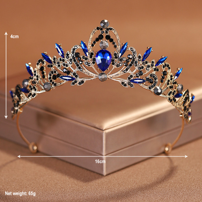 Bridal Headwear Gold-Colour Women's Classic Wedding Crown Girl Birthday Tiaras