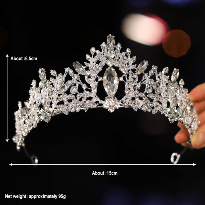 Bridal Headwear Blue-Colour Women's Fashion Party Crown Birthday Tiaras