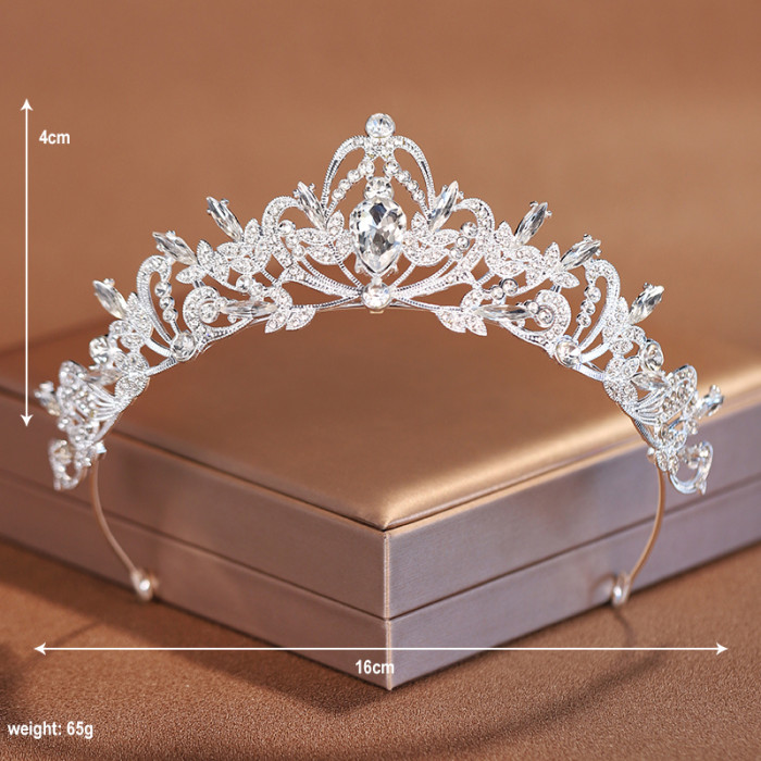 Bridal Headwear Gold-Colour Women's Classic Wedding Crown Girl Birthday Tiaras