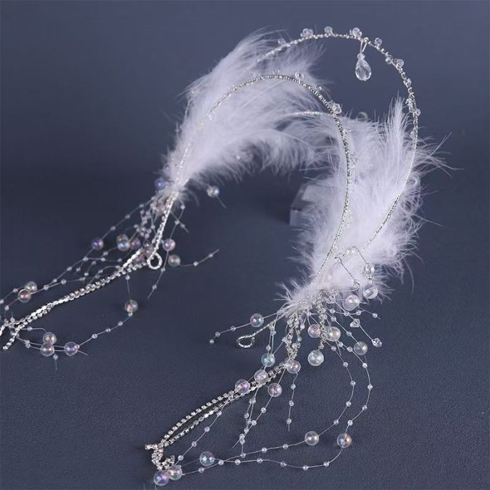 Tassel Fake Earrings Hairband Chinese Hanfu Hair Accessories Floral Tiaras Headband Travel Photography Fairy Hair Jewelry