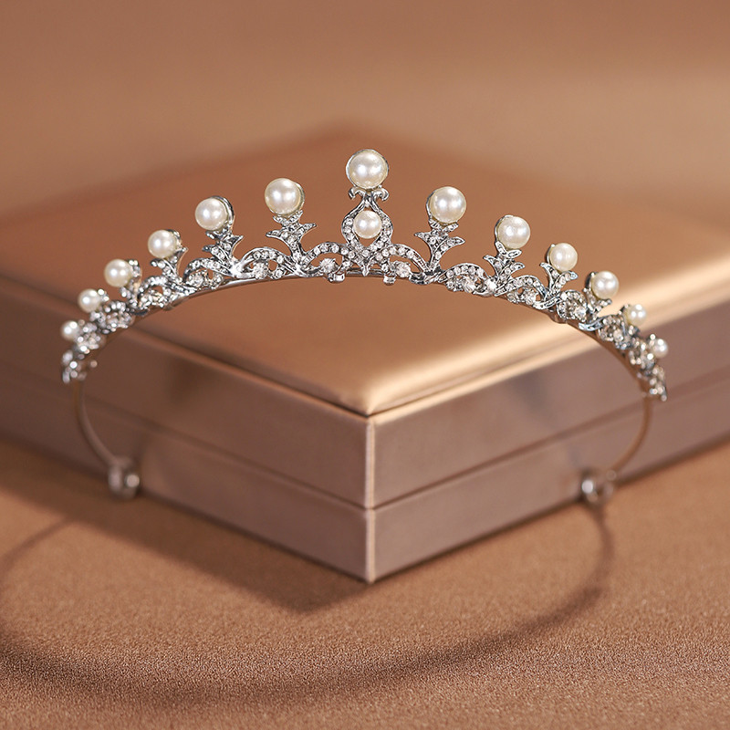 Bridal White Tiara – Classic Crown for Weddings & Birthday Parties