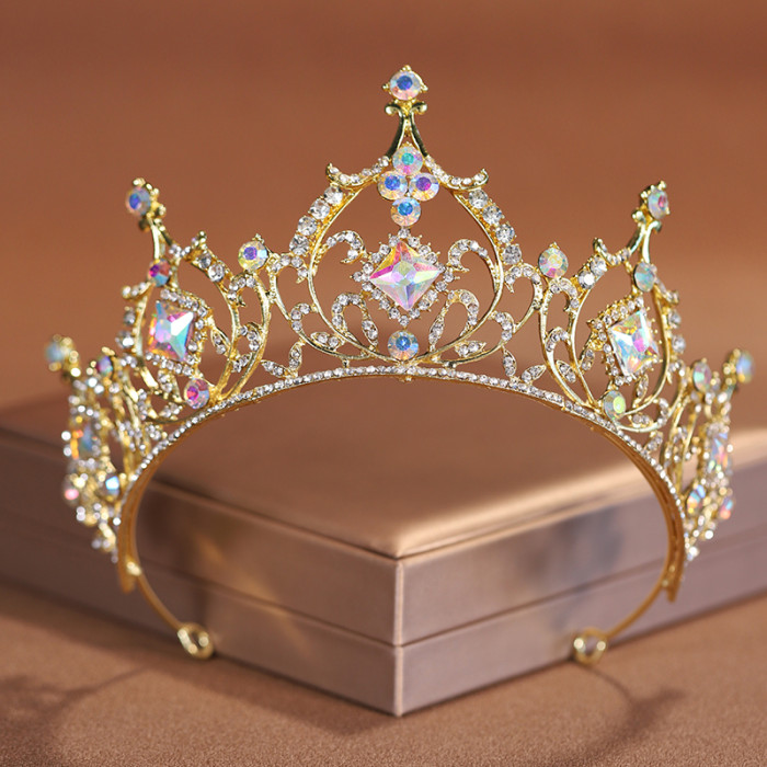 Trendy Silver Color Rhinestone Crystal Queen Big Crown Bridal Wedding Tiara Women Beauty pageant Bridal Hair Accessories Jewelry