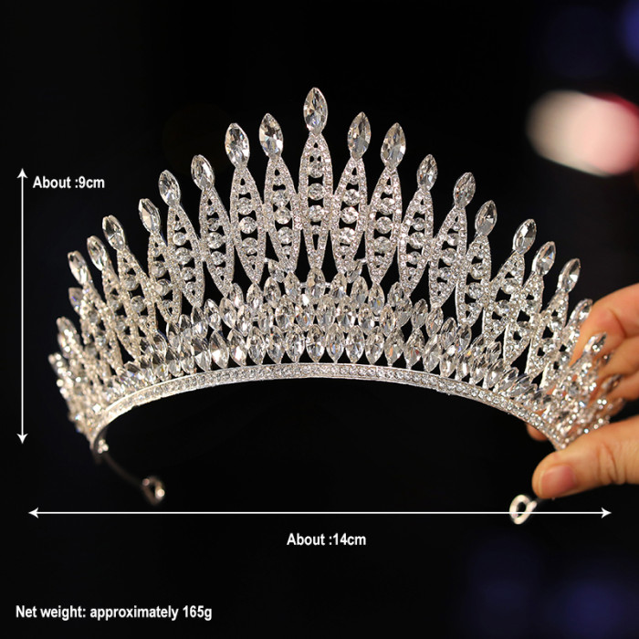 Bridal Headdress with a Red Ladies High End Prom Crown Classic Tiaras