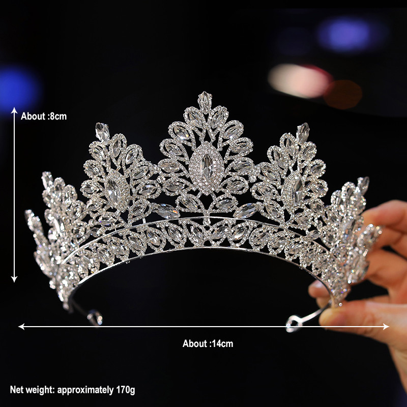 Bridal Headwear A Colorful Girl High end Wedding Crown Classic Tiaras
