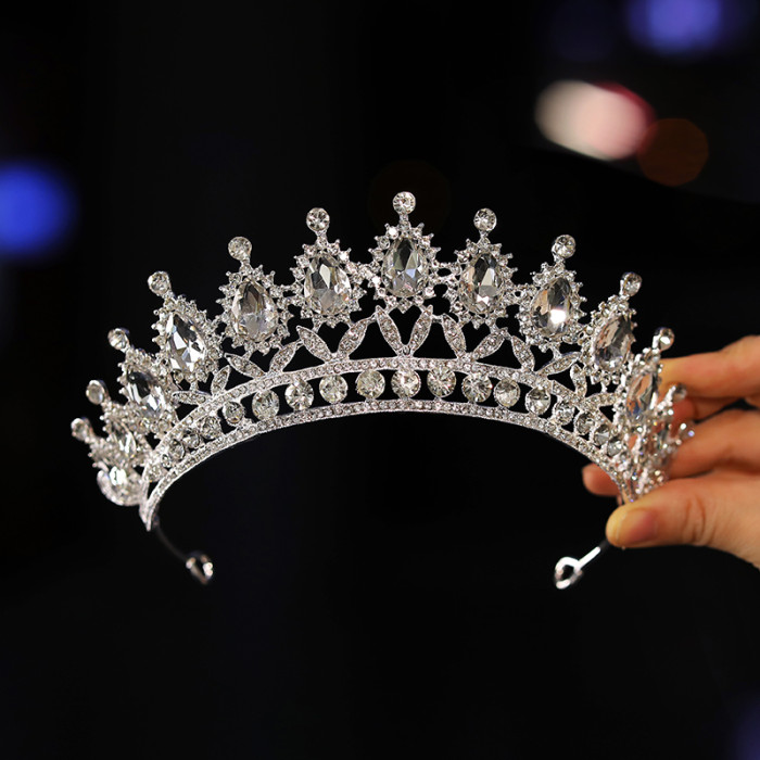 Bridal Headwear - A Golden Lady Fashion Wedding Crown, Rhinestone Classic Princess Tiaras