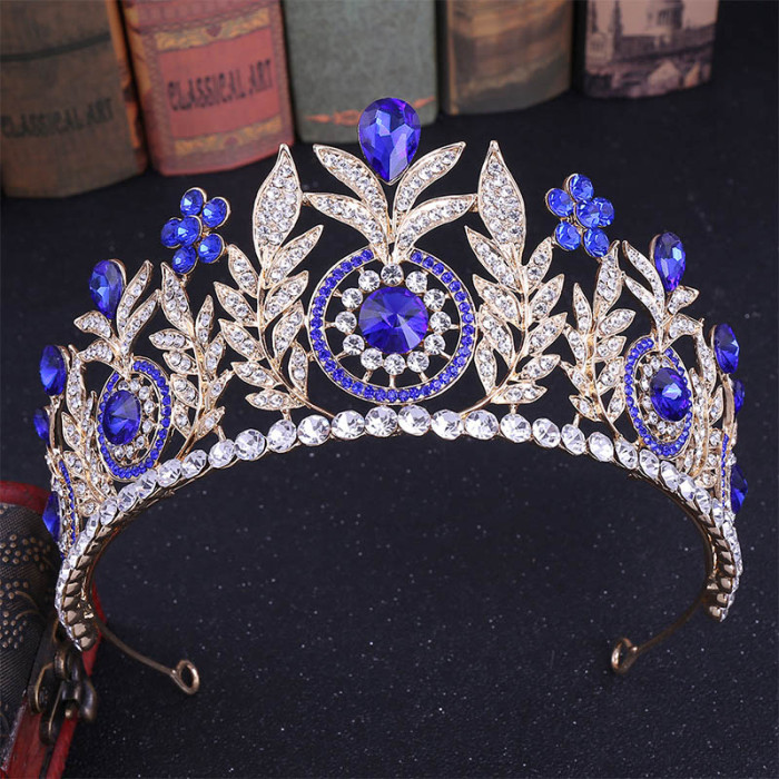 Water-Drop Crystal Rhinestone Large Bridal Tiaras and Crowns Headpiece Pageant Hair Jewelry Weddibg Hair Piece Accessories VL