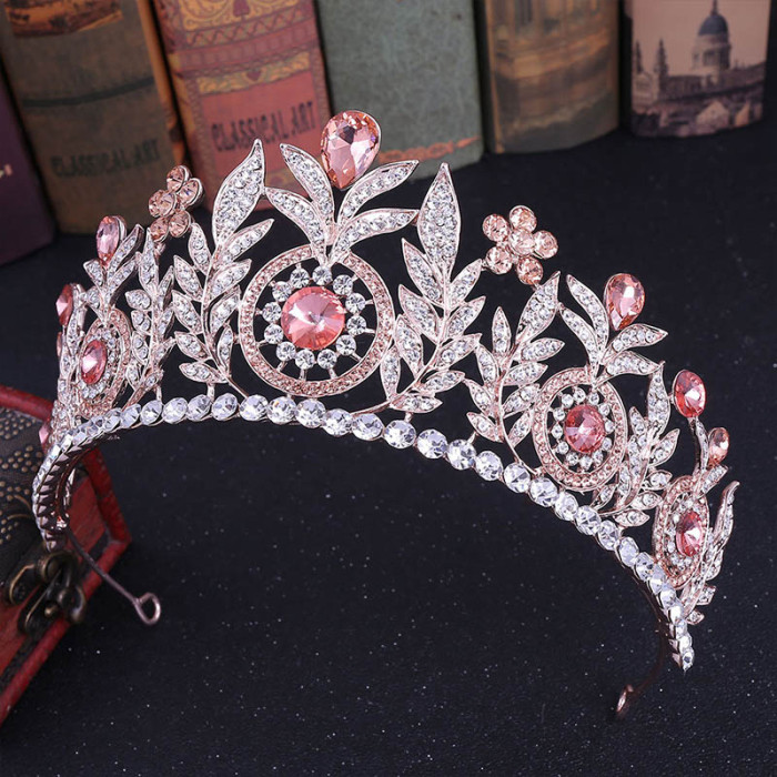 Water-Drop Crystal Rhinestone Large Bridal Tiaras and Crowns Headpiece Pageant Hair Jewelry Weddibg Hair Piece Accessories VL