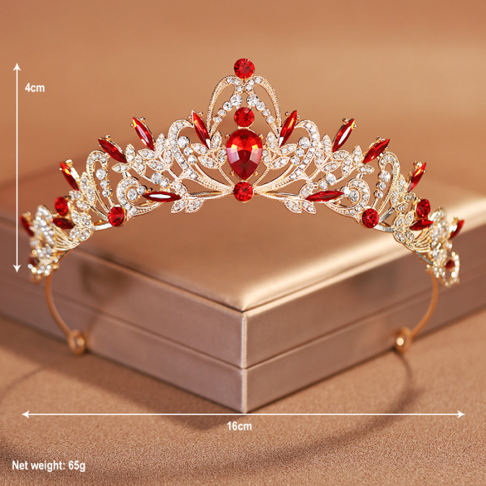 Bridal Headwear Gold-Colour Women's Classic Wedding Crown Girl Birthday Tiaras