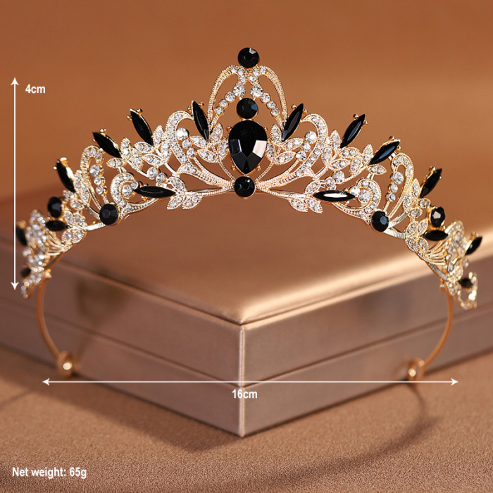 Bridal Headwear Gold-Colour Women's Classic Wedding Crown Girl Birthday Tiaras