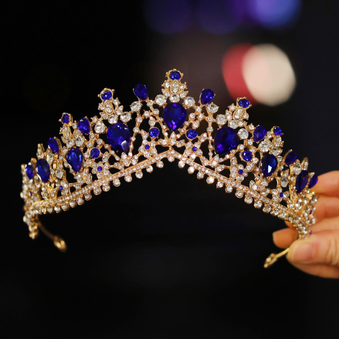 Bridal Headwear - A Golden Lady Fashion Wedding Crown, Rhinestone Classic Princess Tiaras