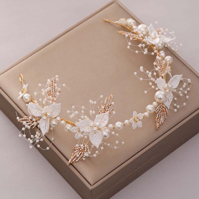 Full Circle Hairbands Artificial Bridesmaid Pearl Hair Hoop Fashion Wedding Hair Accessories Exquisite Bridal Hair Jewelry Gifts