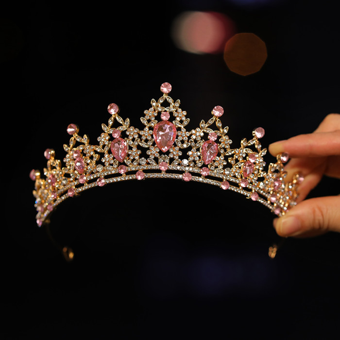 Bridal Headwear - A Golden Lady Fashion Wedding Crown, Rhinestone Classic Princess Tiaras