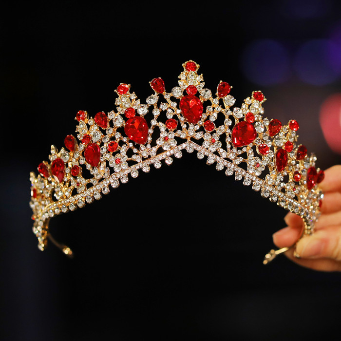 Bridal Headwear - A Golden Lady Fashion Wedding Crown, Rhinestone Classic Princess Tiaras