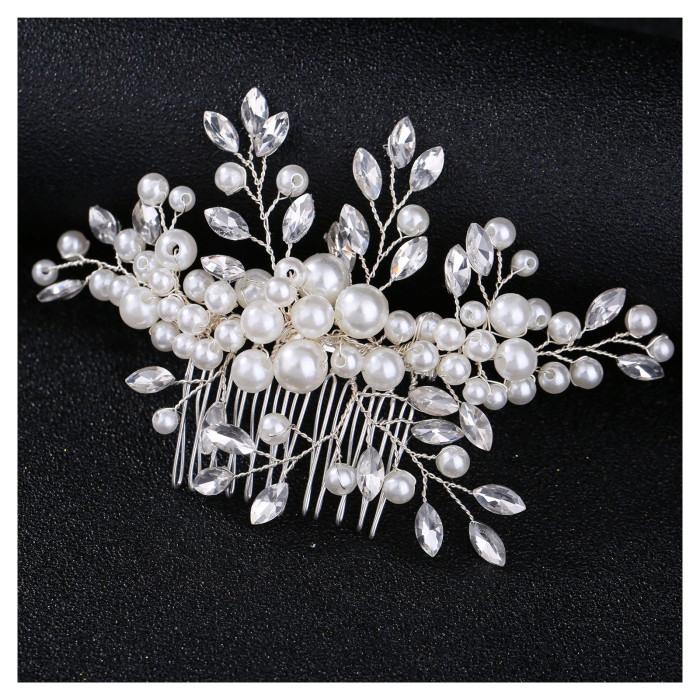 Pearl Flower Headband with Comb Bridal Hair Combs Jewellery Tiaras de Noiva Headpiece Hair Jewelry Women Wedding Accessories