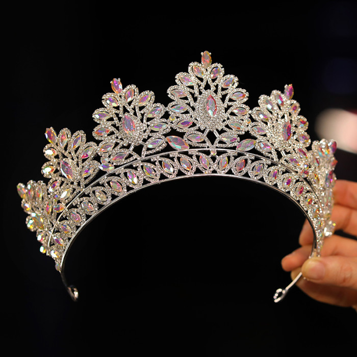 Bridal Headwear A Colorful Girl High end Wedding Crown Classic Tiaras