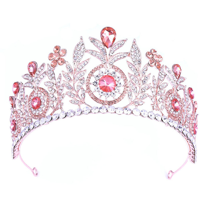 Water-Drop Crystal Rhinestone Large Bridal Tiaras and Crowns Headpiece Pageant Hair Jewelry Weddibg Hair Piece Accessories VL