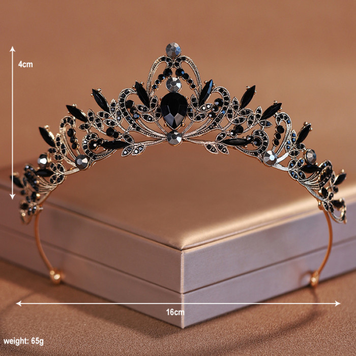 Bridal Headwear Gold-Colour Women's Classic Wedding Crown Girl Birthday Tiaras