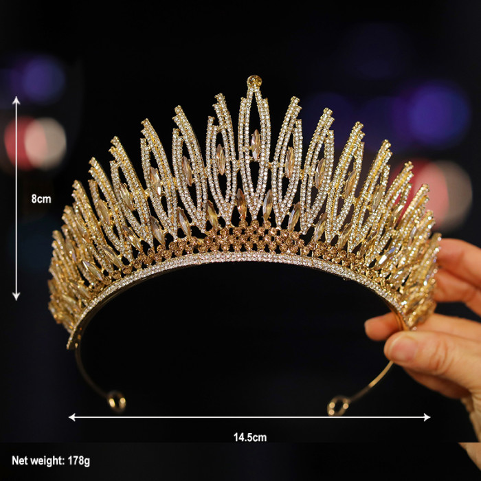 Bridal Headdress with a Red Ladies High End Prom Crown Classic Tiaras