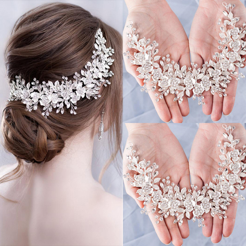 Bridal Accessories Exquisite Lace Up Hairband&Suitable for Women's Wedding, Birthday, and Party Pairs