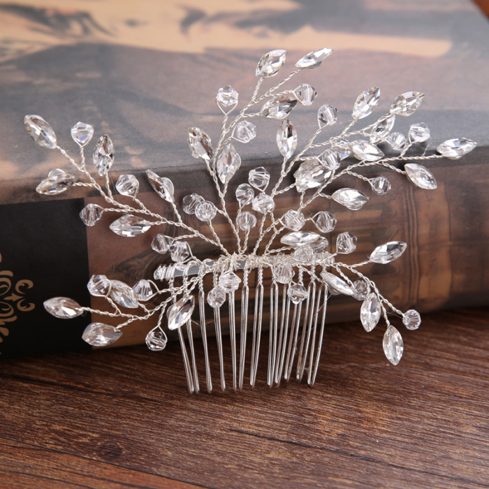 Pearl Flower Headband with Comb Bridal Hair Combs Jewellery Tiaras de Noiva Headpiece Hair Jewelry Women Wedding Accessories