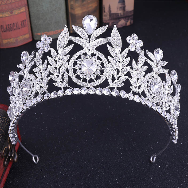 Water-Drop Crystal Rhinestone Large Bridal Tiaras and Crowns Headpiece Pageant Hair Jewelry Weddibg Hair Piece Accessories VL