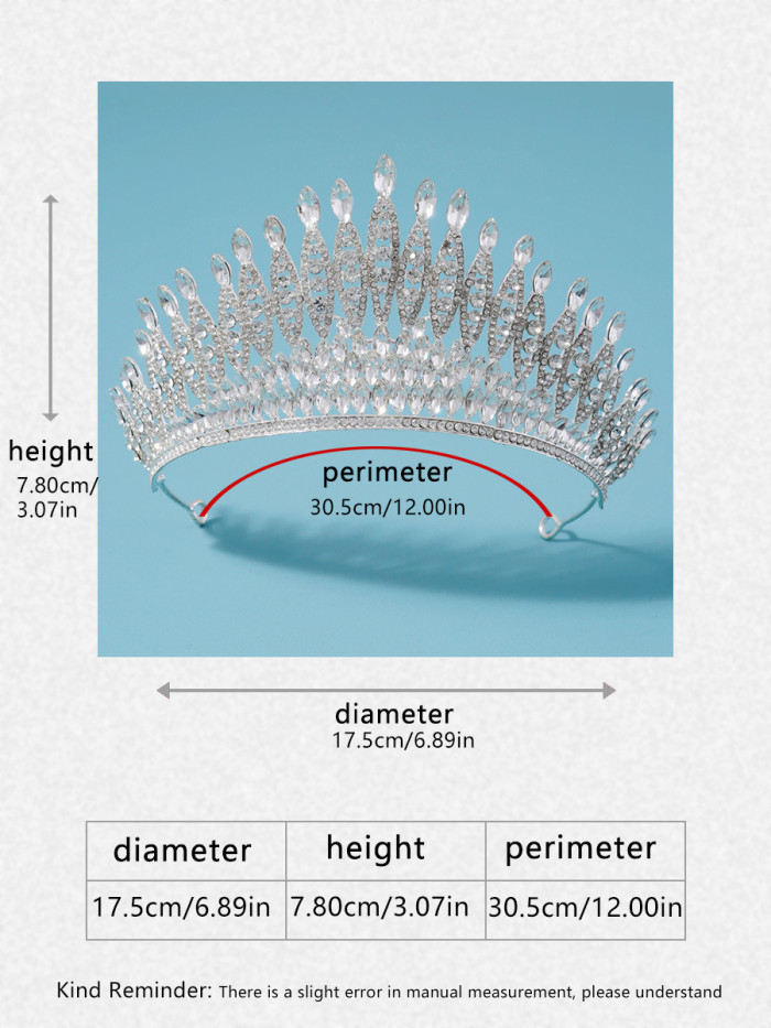 Trendy Silver Color Rhinestone Crystal Queen Big Crown Bridal Wedding Tiara Women Beauty pageant Bridal Hair Accessories Jewelry