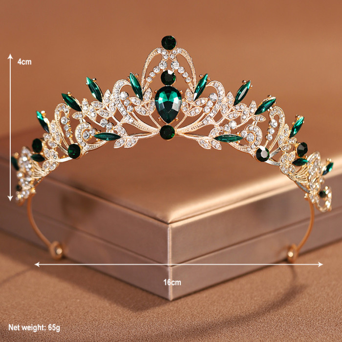 Bridal Headwear Gold-Colour Women's Classic Wedding Crown Girl Birthday Tiaras