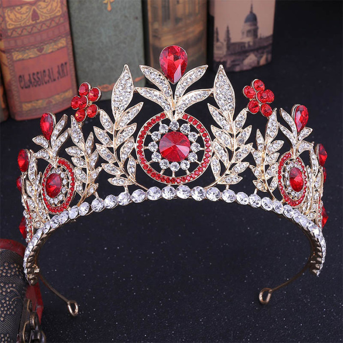 Water-Drop Crystal Rhinestone Large Bridal Tiaras and Crowns Headpiece Pageant Hair Jewelry Weddibg Hair Piece Accessories VL