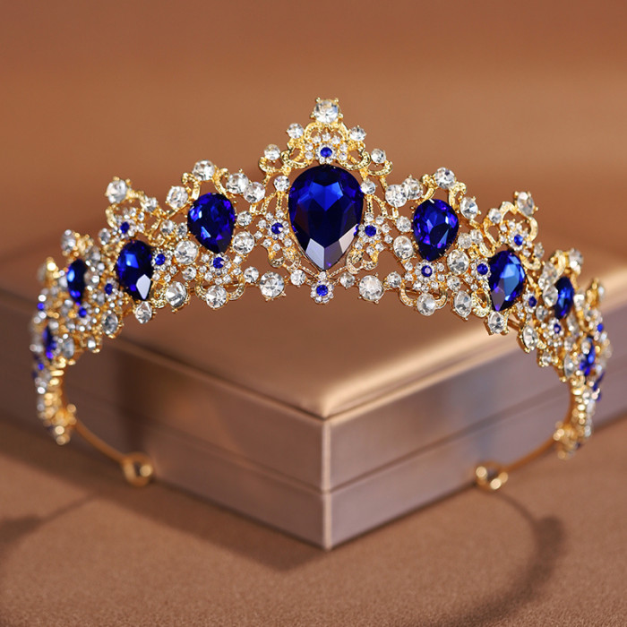 Trendy Silver Color Rhinestone Crystal Queen Big Crown Bridal Wedding Tiara Women Beauty pageant Bridal Hair Accessories Jewelry