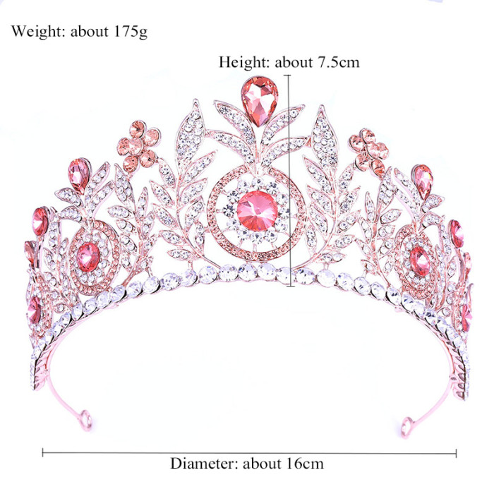 Water-Drop Crystal Rhinestone Large Bridal Tiaras and Crowns Headpiece Pageant Hair Jewelry Weddibg Hair Piece Accessories VL