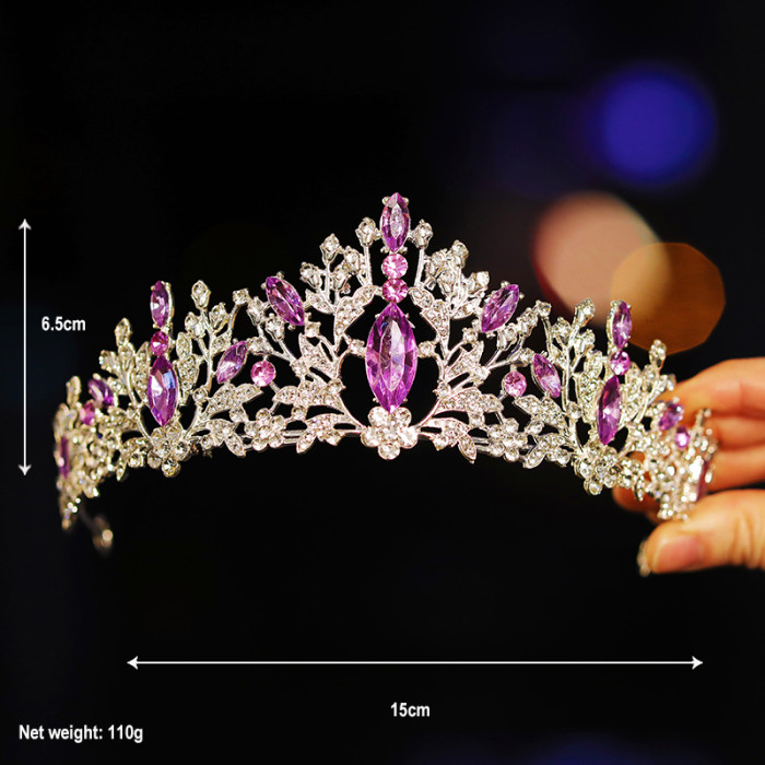 Bridal Headwear Blue-Colour Women's Fashion Party Crown Birthday Tiaras