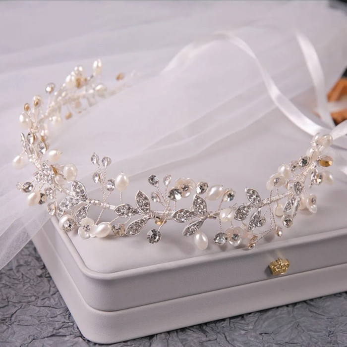 Luxury Clear Crystal Headbands for Women Bridal Hair Vine Pearl Wedding Hair Jewelry Accessories Bride Headpiece Crowns Gifts
