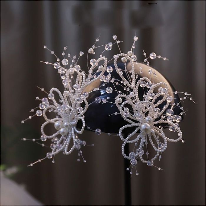 New Butterfly Hot Tassel Pearl Exquisite Hairpin Princess Bride Wedding Dress Headwear Senmeisen Crystal Hair Accessories