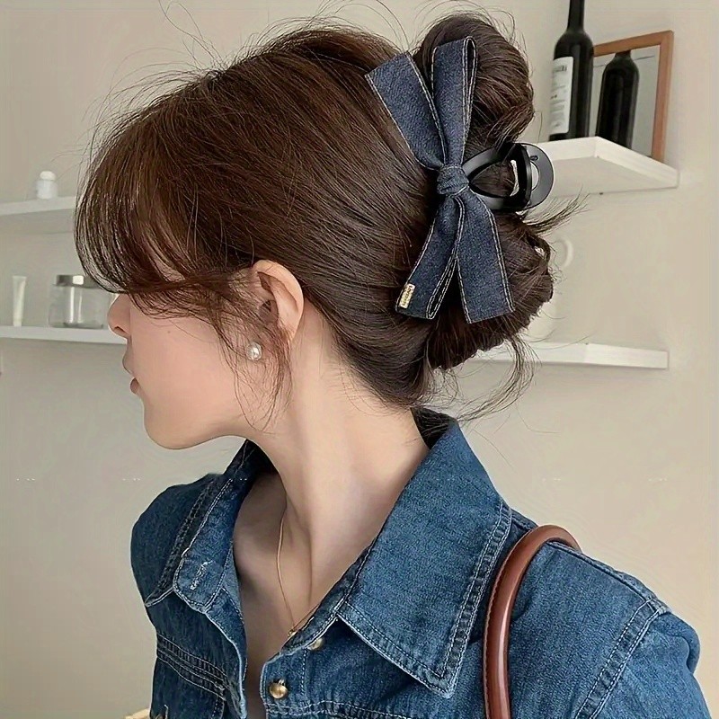 Elegant Bow Hair Clip - Women's Hairpin with Loop Design, Secure Hold for Updos, Ponytails, Braids - Perfect Birthday, Wedding, Mother's Day Gift - Classic Formal & Everyday Hairstyle Accessory