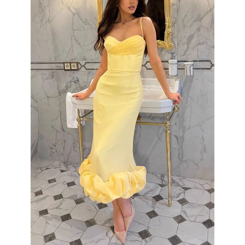 Elegant Women Corset Party Mermaid Dress Luxurious V Neck Halter Guest Evening Host Ceremoney Celebrity Long Dress Prom Gown