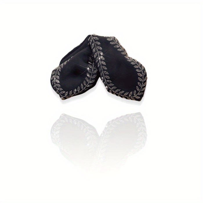 Large Black Acrylic Hair Claw Clip with Sparkling Rhinestones - Non-Slip, Vintage Glitter Wheat Design for Thick Hair, Elegant Hair Accessory for Women, Hair Claw Clips