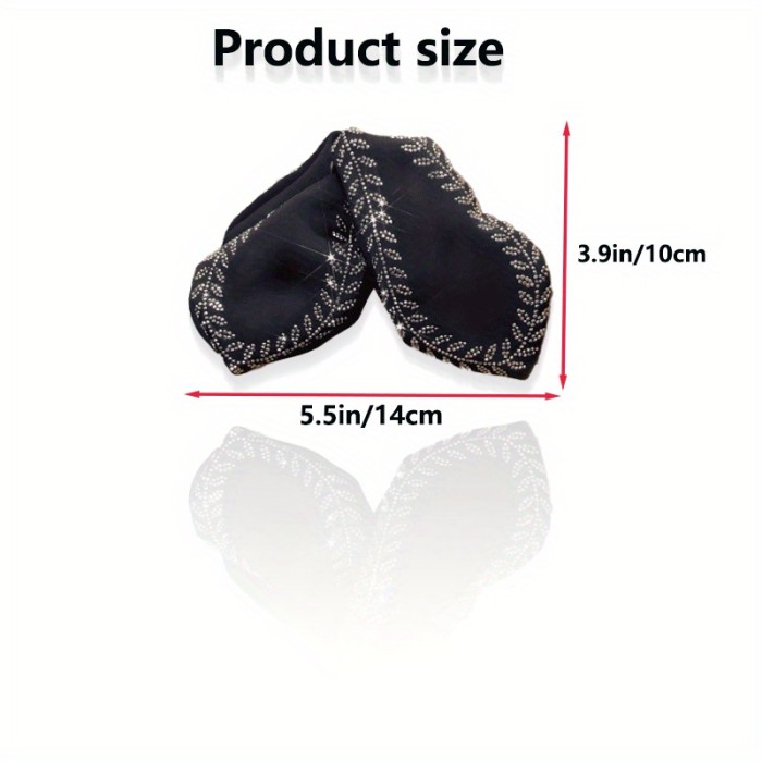 Large Black Acrylic Hair Claw Clip with Sparkling Rhinestones - Non-Slip, Vintage Glitter Wheat Design for Thick Hair, Elegant Hair Accessory for Women, Hair Claw Clips