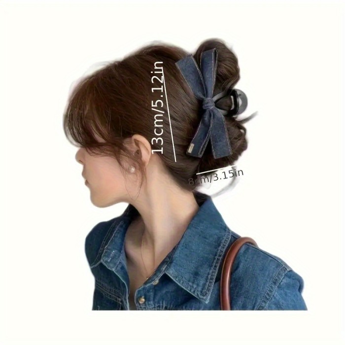 Elegant Bow Hair Clip - Women's Hairpin with Loop Design, Secure Hold for Updos, Ponytails, Braids - Perfect Birthday, Wedding, Mother's Day Gift - Classic Formal & Everyday Hairstyle Accessory