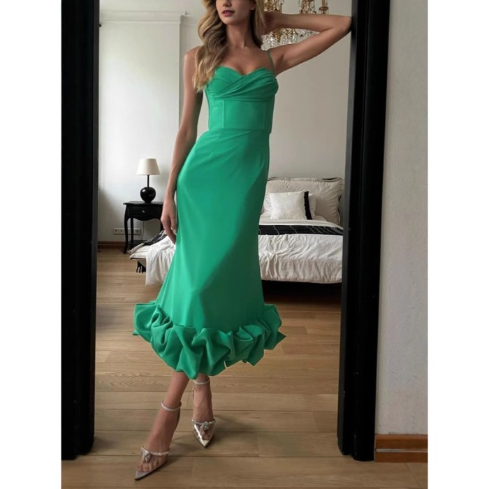 Elegant Women Corset Party Mermaid Dress Luxurious V Neck Halter Guest Evening Host Ceremoney Celebrity Long Dress Prom Gown
