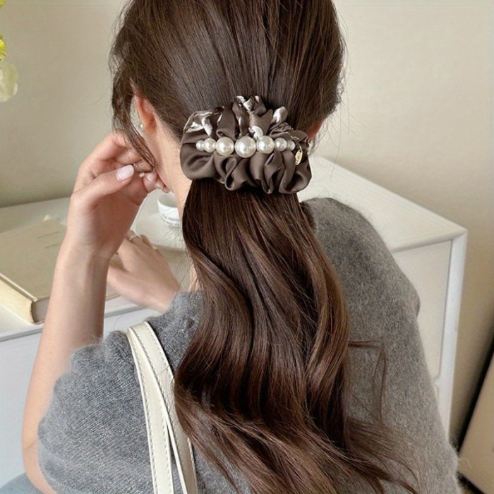 Elegant Vintage Hair Clip - One-Sided Spring Clamp with Faux Imitation Pearl Accent, Hold for 's Updos, Ponytails, Buns - Formal & Everyday Hairstyles - Hair for