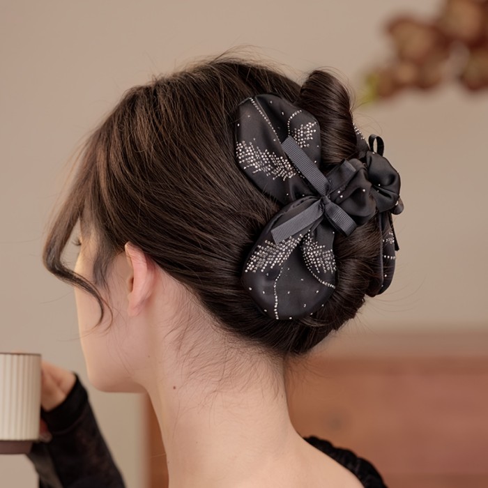 1pc Wheat Ear High-End Bow Hair Claw, for Styling and Decoration – Perfect Gift or Accessory to Wear Daily