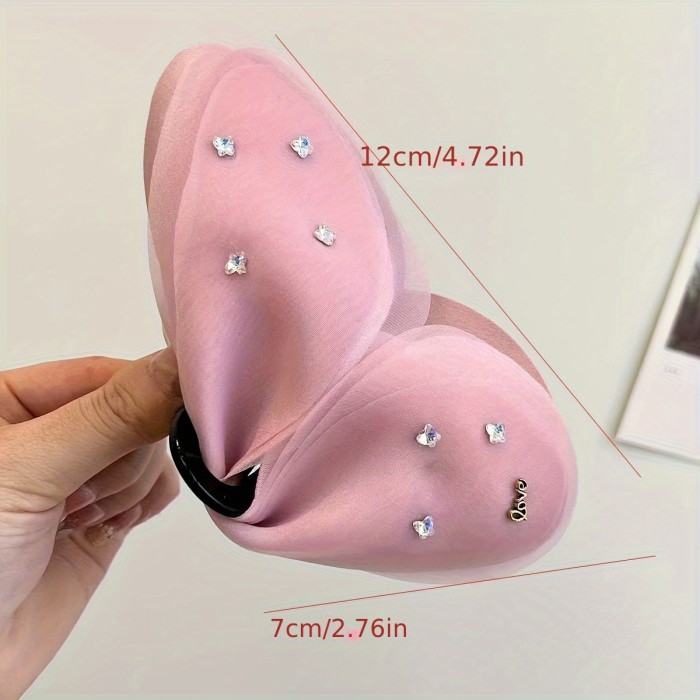 💎Korean Luxury Diamond Bow Hair Clip ✨ Elegant Mesh Shark Clip for Women